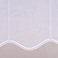 Scheibengardine nähfrei Stickerei Leinenlook weiß 60cm