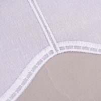 Scheibengardine nähfrei Stickerei Leinenlook weiß 60cm