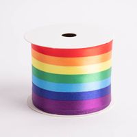 Rico Design Dekoband Geschenkband Regenbogen Breite 6cm bunt 3m