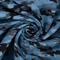 Baumwollstoff Popeline Camouflage Tarnmuster blau schwarz 1.45m Breite