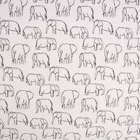 Baumwollstoff Popeline Elefant abstrakt weiß schwarz 1.45m Breite
