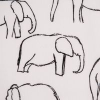 Baumwollstoff Popeline Elefant abstrakt weiß schwarz 1.45m Breite