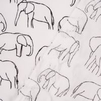 Baumwollstoff Popeline Elefant abstrakt weiß schwarz 1.45m Breite