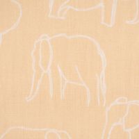 Baumwollstoff Popeline Elefant abstrakt hellgelb weiß 1.45m Breite