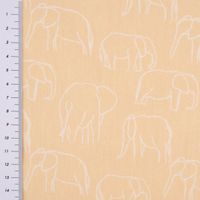 Baumwollstoff Popeline Elefant abstrakt hellgelb weiß 1.45m Breite