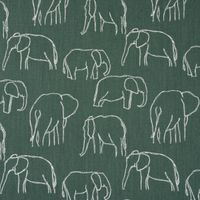 Baumwollstoff Popeline Elefant abstrakt dunkelgrün weiß 1.45m Breite