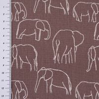 Baumwollstoff Popeline Elefant abstrakt mauve weiß 1.45m Breite