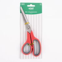 Näh- und Haushaltsschere rot grau silberfarbig 21cm
