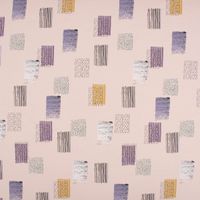 French Terry Blockmuster Streifen Punkte rosa schwarz lila 1.45m