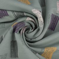 French Terry Blockmuster Streifen Punkte mint schwarz lila 1.45m