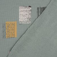 French Terry Blockmuster Streifen Punkte mint schwarz lila 1.45m