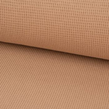 Waffelstrick Doubleface einfarbig sand 1.4m Breite