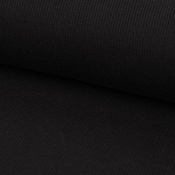 Waffelstrick Doubleface einfarbig schwarz 1.4m Breite