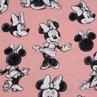 Burda Baumwolljersey Digitaldruck Minnie Maus rosa schwarz weiß 1.45m