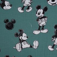 Baumwolljersey Jersey Digitaldruck Micky Maus grün schwarz weiß 1.45m