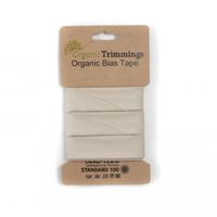 Schrägband Einfassband Organic Bio Popeline Baumwolle 20mm uni sand 5m