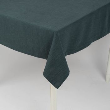 SCHÖNER LEBEN. Tischdecke Bio Ramie Leinenoptik uni dunkelgrün