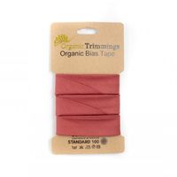Schrägband Einfassband Organic Bio Popeline Baumwolle 20mm uni rost 5m