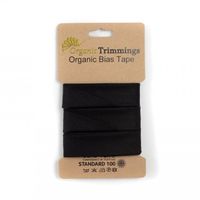 Schrägband Einfassband Organic Bio Popeline Baumwolle 20mm uni schwarz 5m