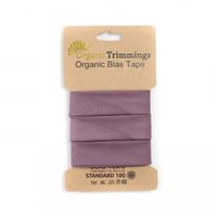 Schrägband Einfassband Organic Bio Popeline Baumwolle 20mm uni flieder 5m