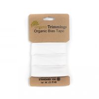 Schrägband Einfassband Organic Bio Popeline Baumwolle 20mm uni weiß 5m