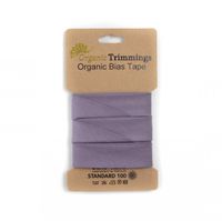 Schrägband Einfassband Organic Bio Popeline Baumwolle 20mm uni lila 5m