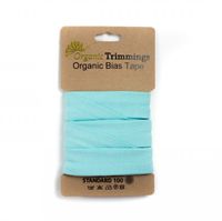 Schrägband Einfassband Jersey Organic Bio 20mm uni aqua blau 3m