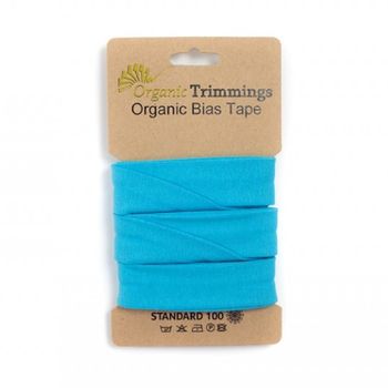 Schrägband Einfassband Jersey Organic Bio 20mm uni türkis 3m