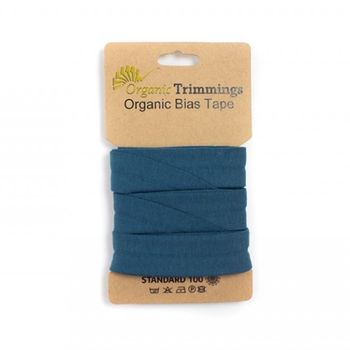 Schrägband Einfassband Jersey Organic Bio 20mm uni jeansblau dunkel 3m