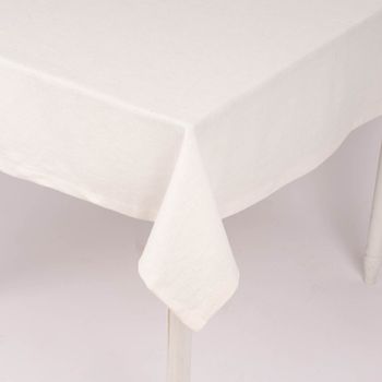 SCHÖNER LEBEN. Tischdecke Bio Ramie Leinenoptik uni cremeweiß