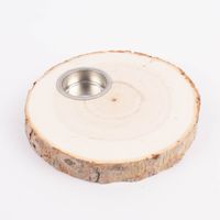 Creativ Company Teelichthalter Holzscheibe rund naturbelassen 15.5x2cm