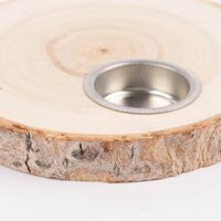Creativ Company Teelichthalter Holzscheibe rund naturbelassen 15.5x2cm