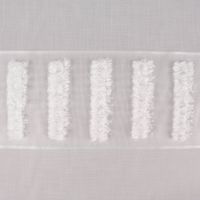 Gardinenstoff halbtransparent Strukturoptik Fransen Streifen wollweiß 150cm Breite