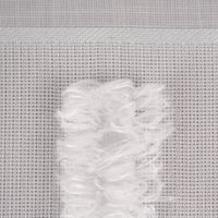 Gardinenstoff halbtransparent Strukturoptik Fransen Streifen wollweiß 150cm Breite
