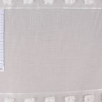 Gardinenstoff halbtransparent Strukturoptik Fransen Streifen wollweiß 150cm Breite