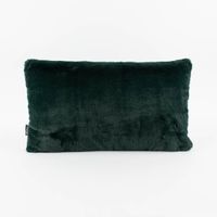 Deko Weihnachtskissen Christmas aus Plüsch dunkelgrün schwarz 30x50cm