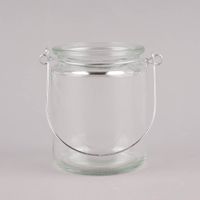Creativ Company Laterne mit Metallbügel 2er Set Glas farblos 10x7.5cm