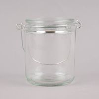 Creativ Company Laterne mit Metallbügel 2er Set Glas farblos 10x7.5cm