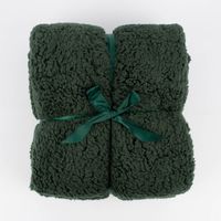Mikrofaserdecke Kuscheldecke TEDDY dunkelgrün 150x200cm