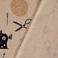 SCHÖNER LEBEN. Tischläufer Sewing Atelier Nähzubehör natur schwarz