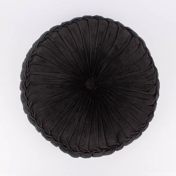 Kissen Samtkissen rund schwarz 60x12cm