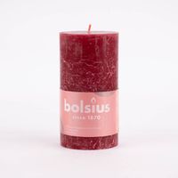 Bolsius Stumpenkerze Rustik velvet red 7x13cm