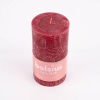 Bolsius Stumpenkerze Rustik velvet red 7x13cm