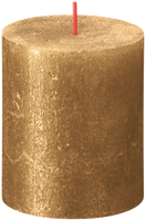 Bolsius Stumpenkerze Shimmer Rustik gold 7x8cm