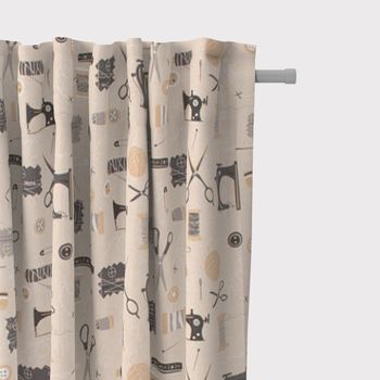 SCHÖNER LEBEN. Vorhang Sewing Atelier Nähzubehör natur schwarz 245cm