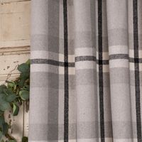 Ösengardine Karomuster Cosy Karo mit Wolle grau schwarz weiß 135x260cm