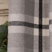 Ösengardine Karomuster Cosy Karo mit Wolle grau schwarz weiß 135x260cm