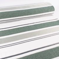 Gardinenstoff Streifen halbtransparent weiß grün 140cm Breite