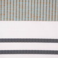 Gardinenstoff Streifen halbtransparent weiß grün 140cm Breite