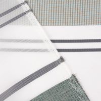 Gardinenstoff Streifen halbtransparent weiß grün 140cm Breite